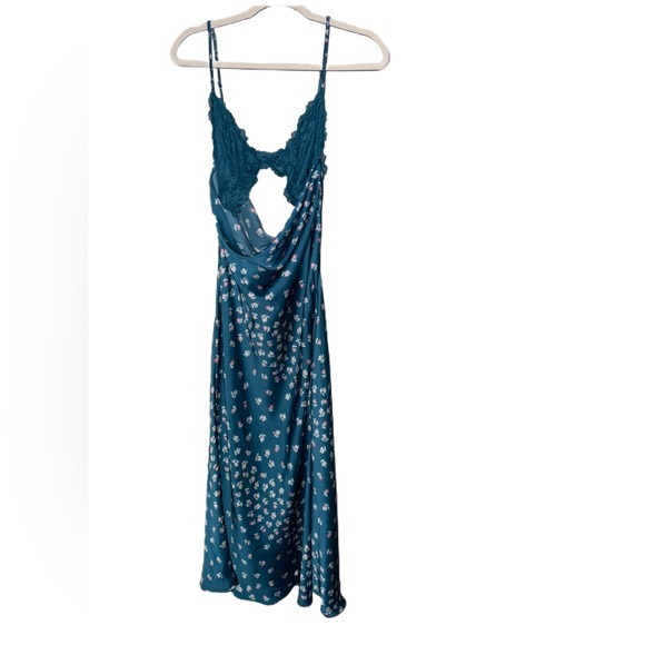 NWOT Free People Intimately Gossamer Glow MIDI Slip dress size small lace floral - Picture 4 of 11